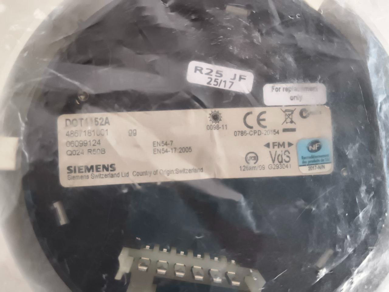 Siemens DOT 1152A Smoke Detector Fast Shipping