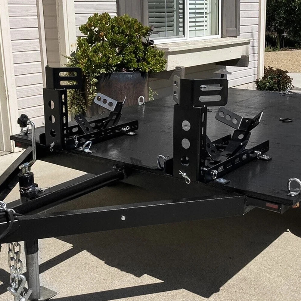 Motorcycle Wheel Chock Front/Rear 3000lb Trailer w/ Mount Kit