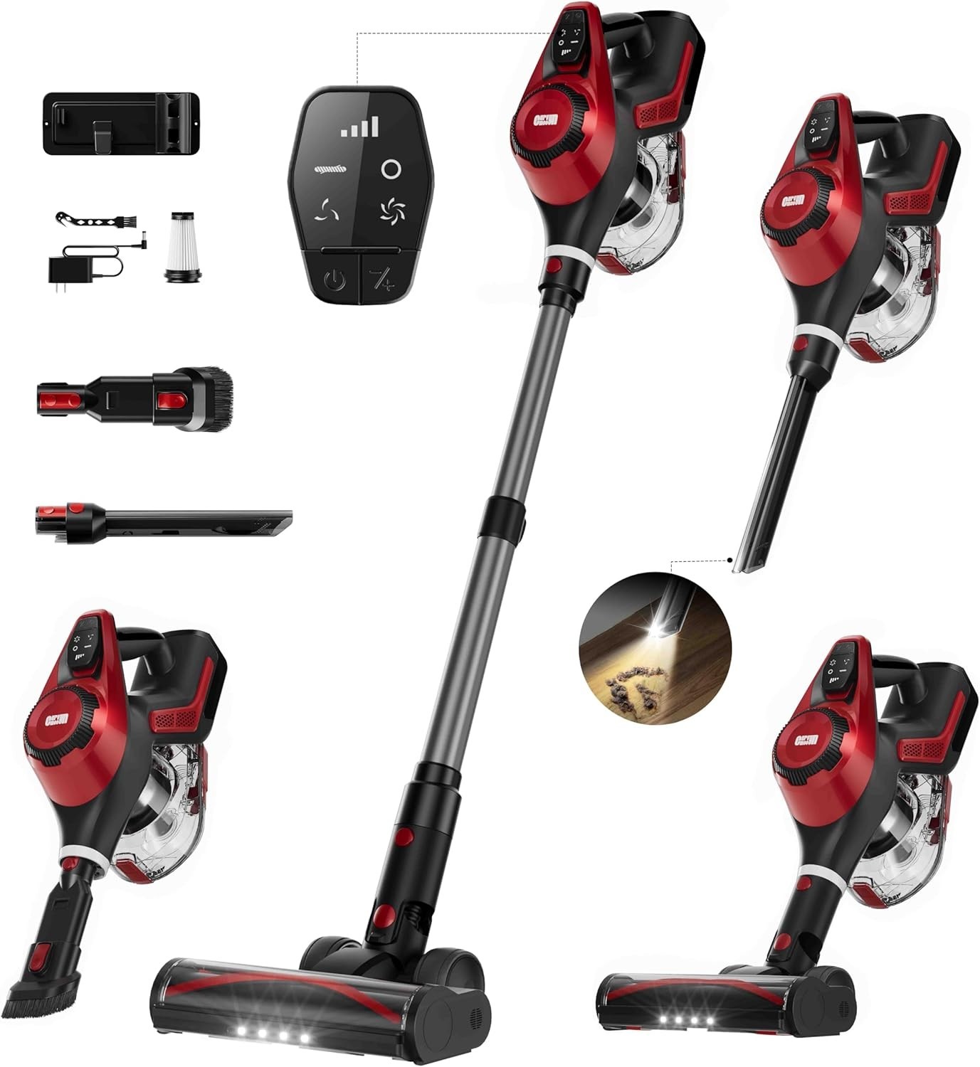 Cordless Vacuum Cleaner for Home, Stick Vacuum 45Kpa, Smart Display & 1.5L Dust