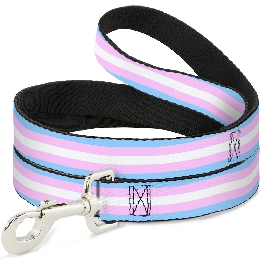 Dog Leash Flag Transgender Baby Blue Baby Pink White 4 Feet Long 1.5 Inch Wide