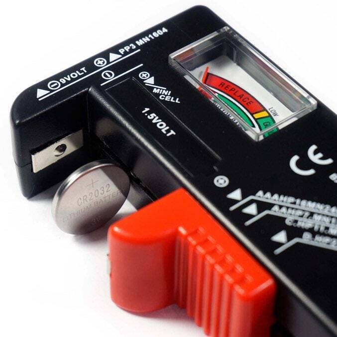 Universal Battery Tester for Testing AAA, AA, C, D, 9V, and Button Cell Batteri