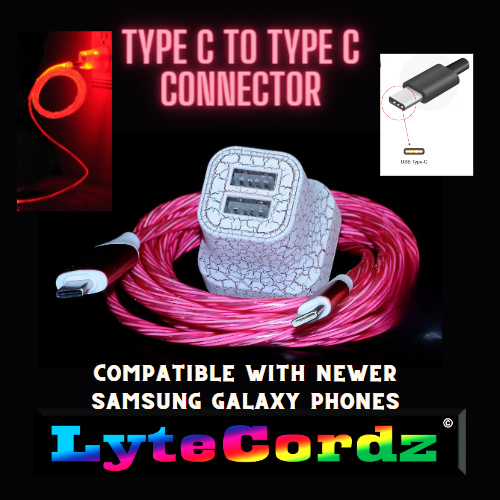 LYTECORDZ LED Lighted Light Up TYPE C Charging Charger Cable USB Cord
