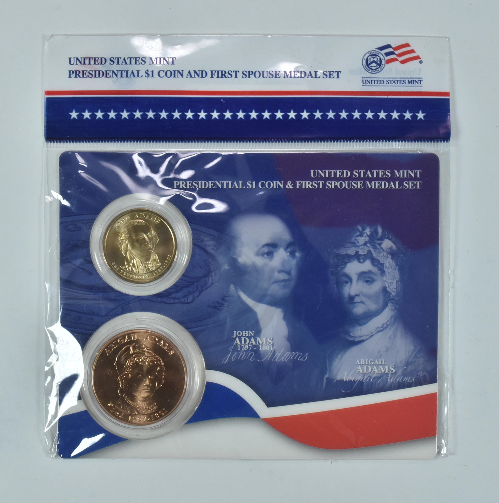 2007 Presidential $1 & First Spouse Medal Set - John & Abigail Adams