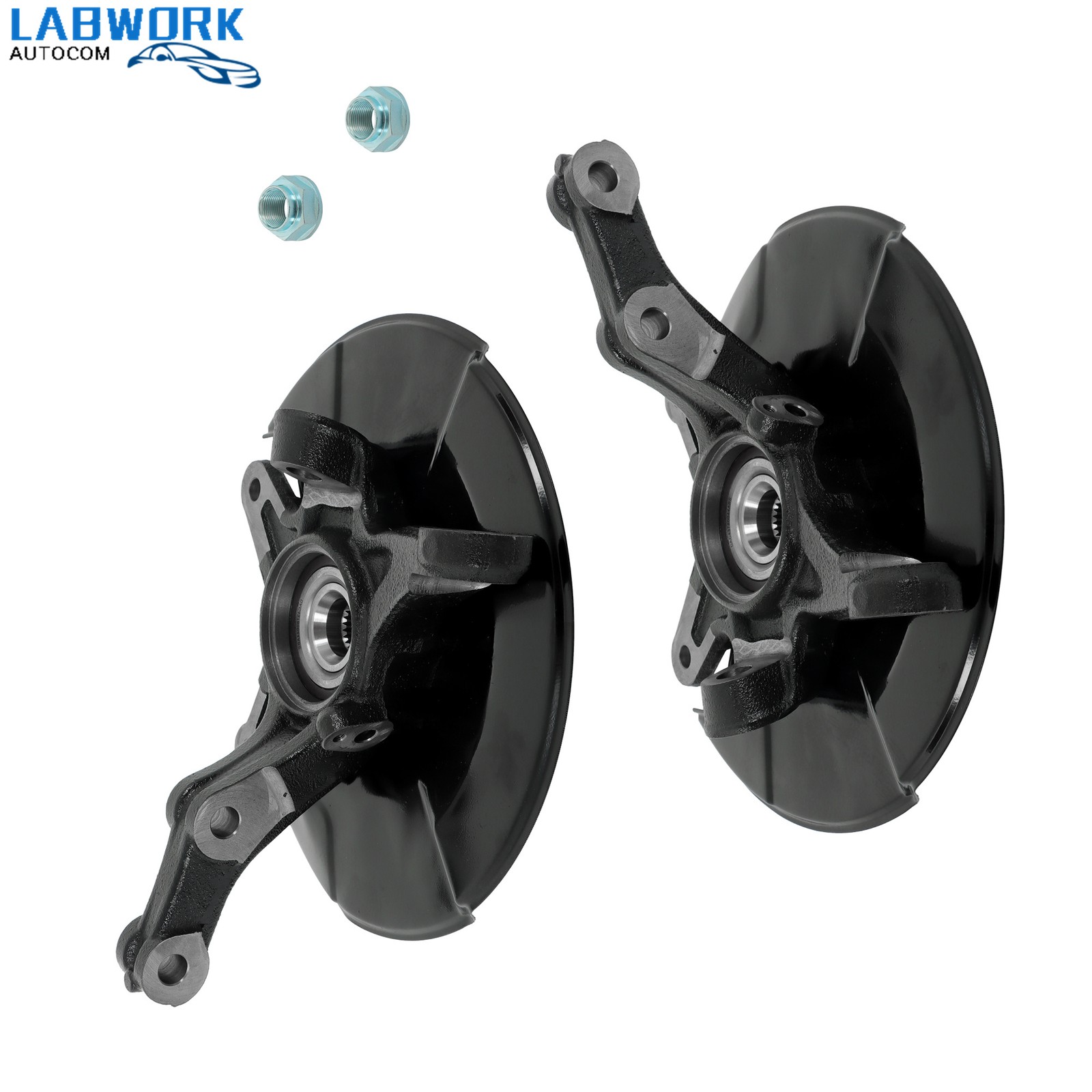 2PC Front Steering Knuckle & Wheel Hub Bearing Assembly 2006-11 For Honda Civic