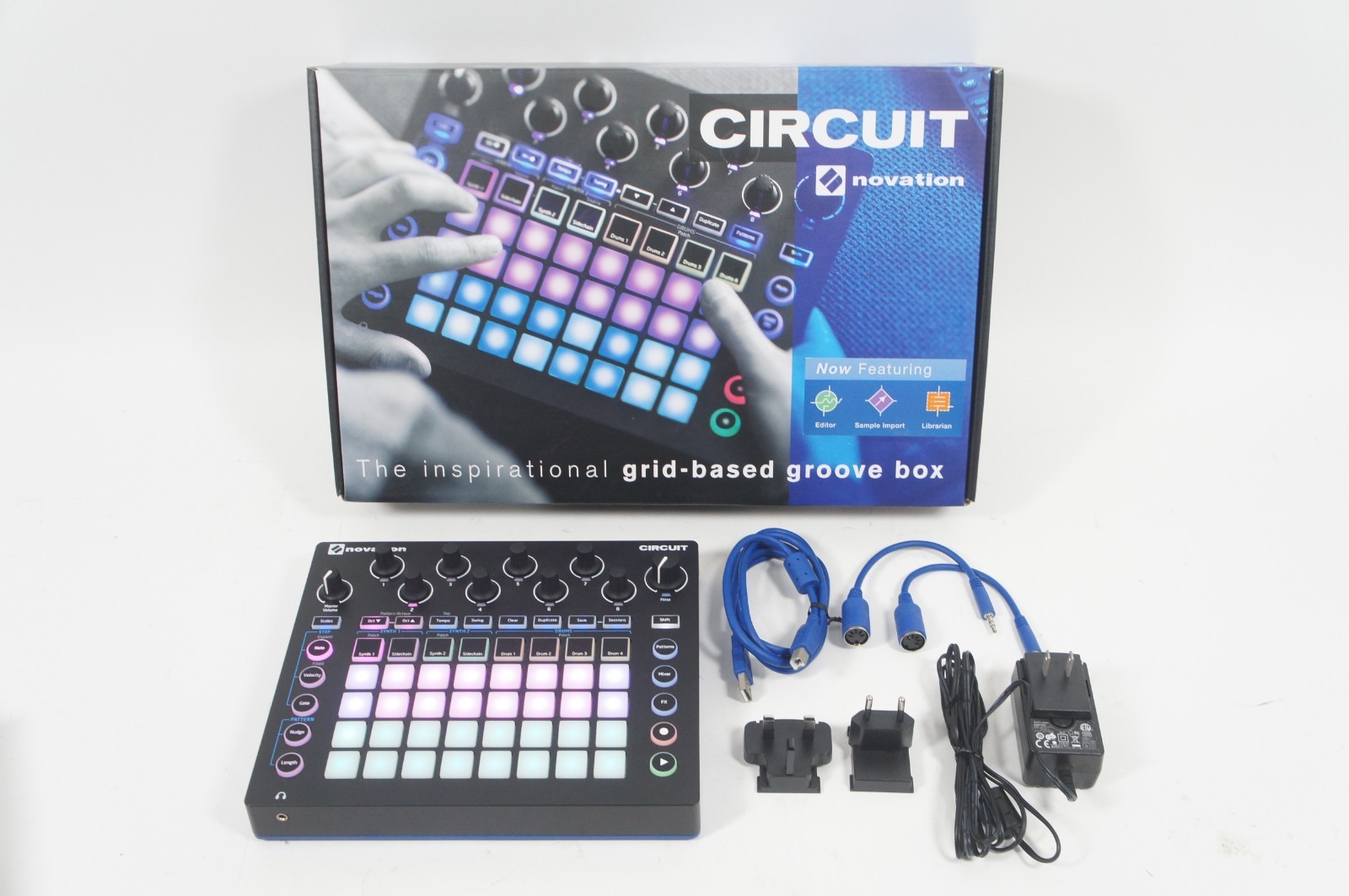 Novation Circuit Groovebox 2 Synth Tracks + 4 Drum Tracks Built-in Speaker w/PSU