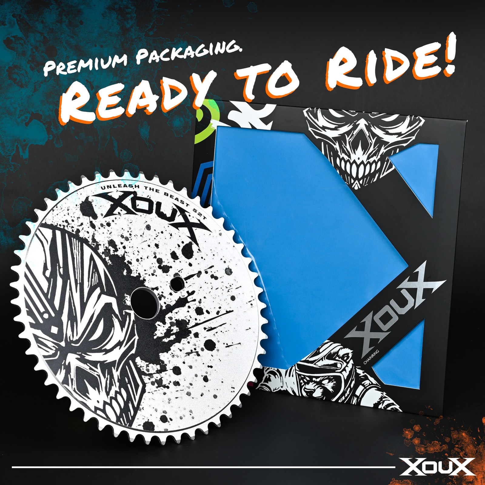 XOUX Raven BMX Chainring 52T Skull, Silver