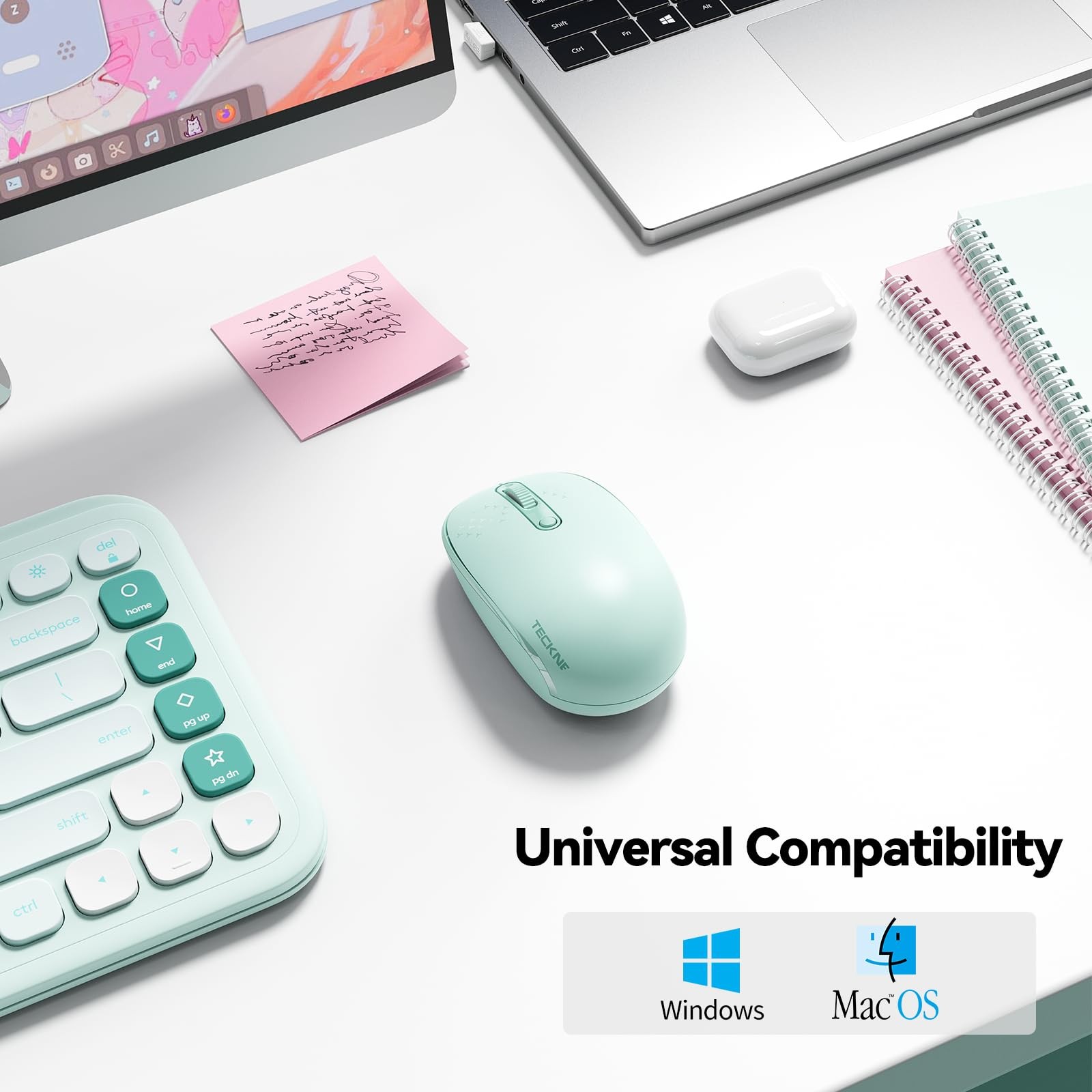 TECKNET Wireless Mouse for Laptop, 2.4G Quiet Computer Mouse with USB Receive...