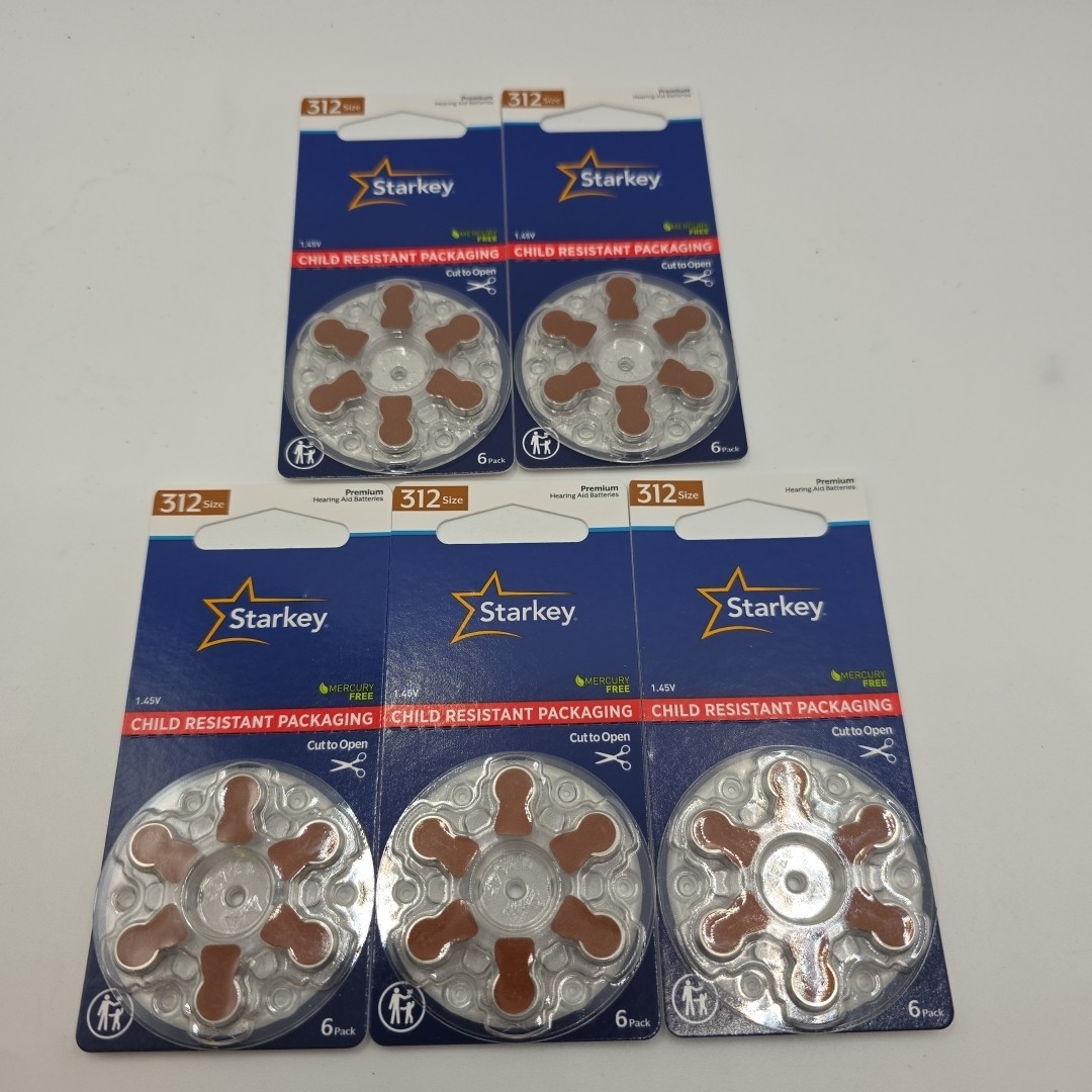 Starkey Hearing Aid Batteries (30 Cells) Size 312 Exp 1/2029