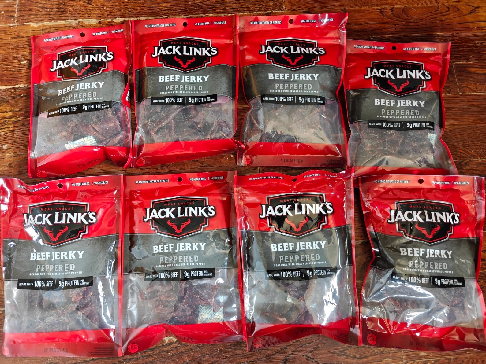 8 Pack - Jack Link's Original, Peppered Beef Jerky (8, 5oz Bags)