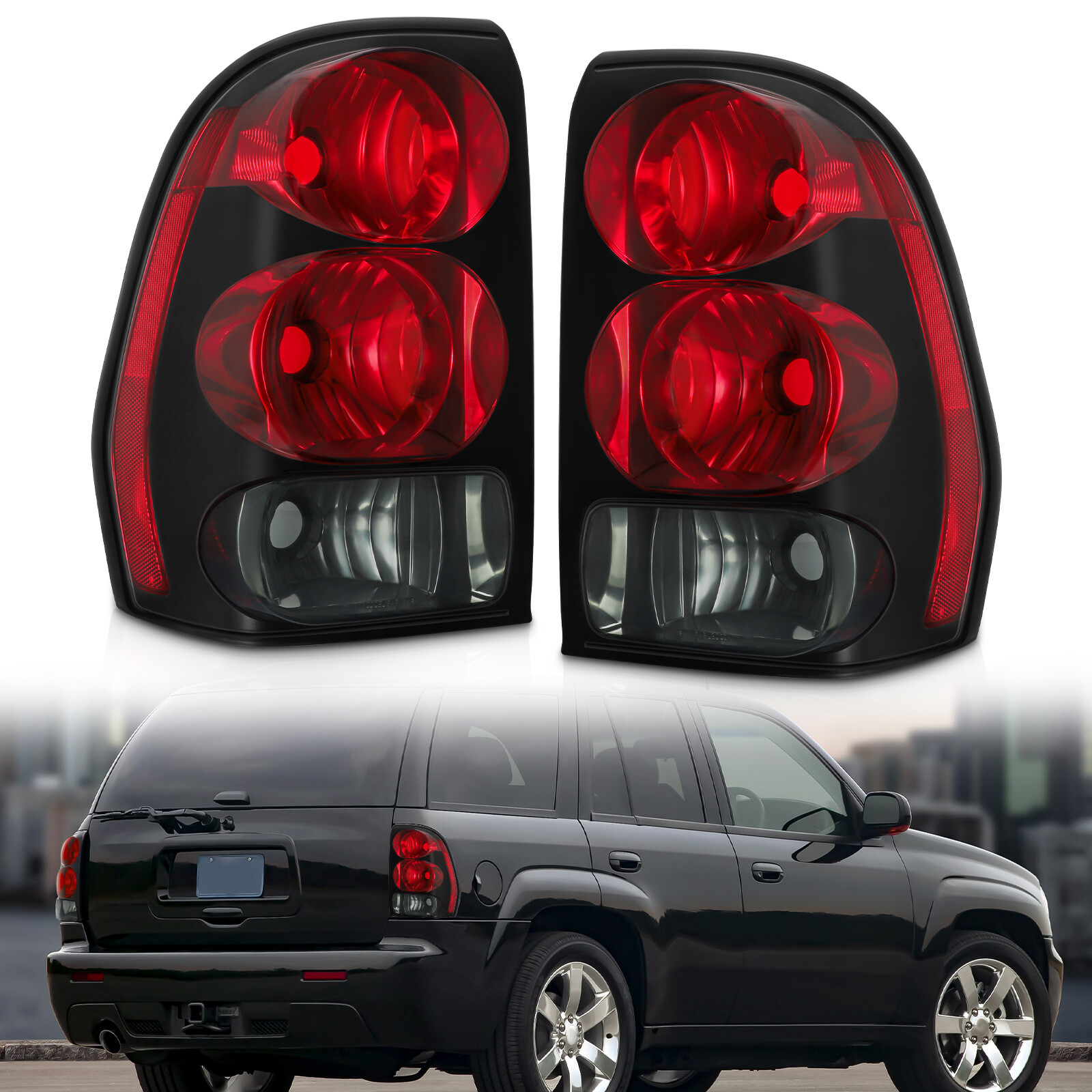 For 2002-2009 Chevy Trailblazer Trail Blazer Brake Tail Lights Signal Lamps Pair