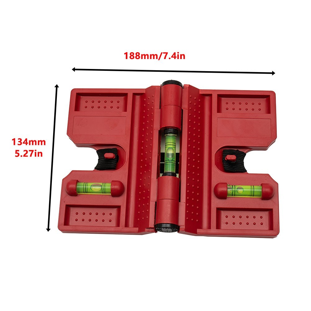 Fence Post Level Tool Versatile Adjustable Plastic Red Vertical 3 Vials