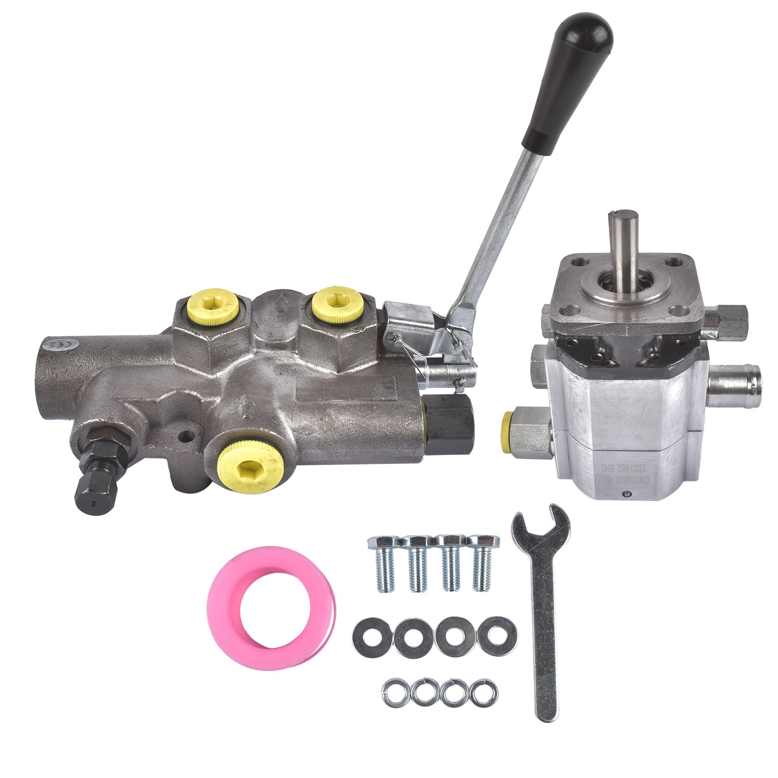 Hydraulic Log Splitter Kit 16 GPM 2 Stage Pump& 25 GPM Auto Control Detent Valve