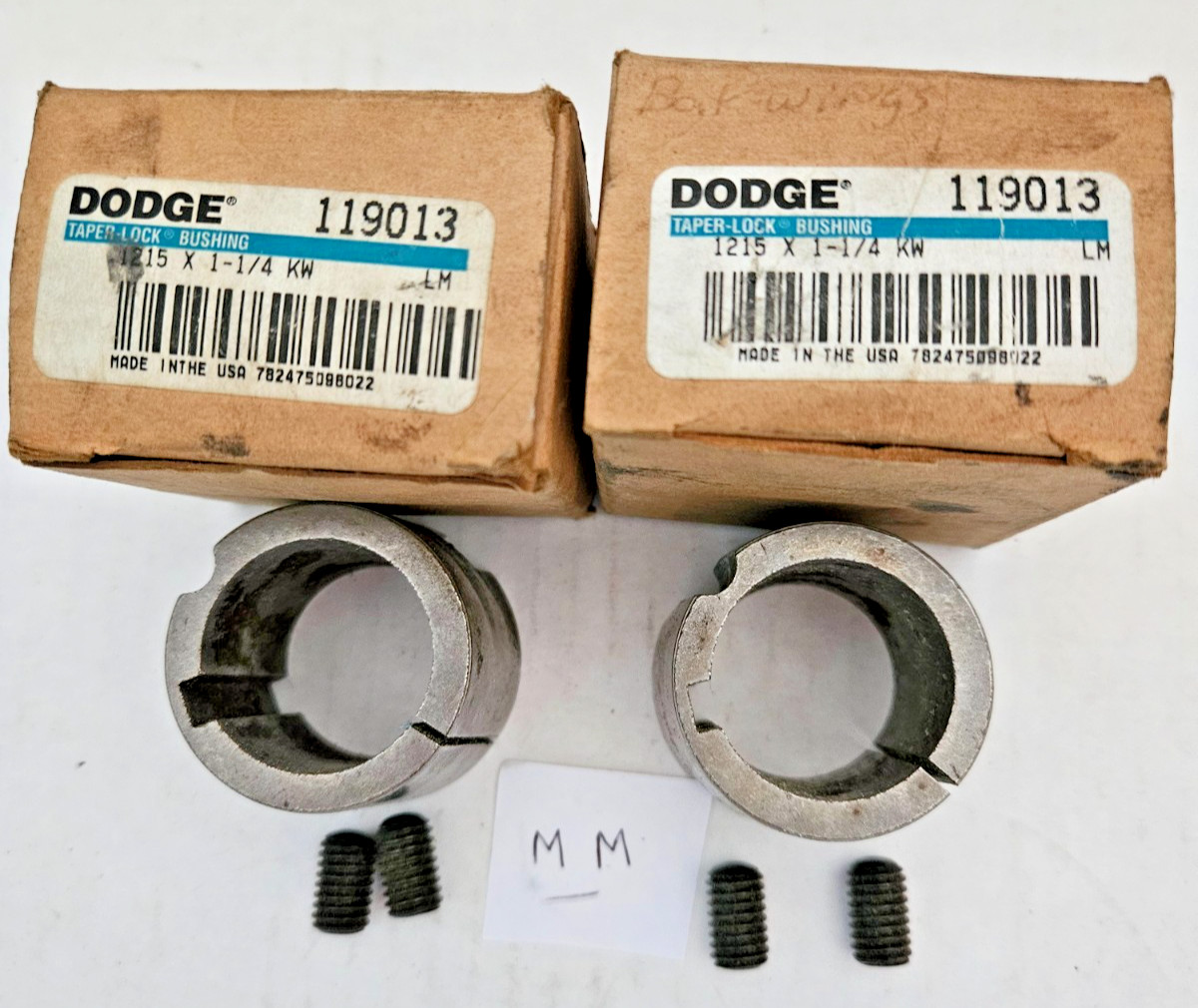 DODGE 1215 X 1-1/4 KW Taper Lock Bushing 119013  Lot of 2.