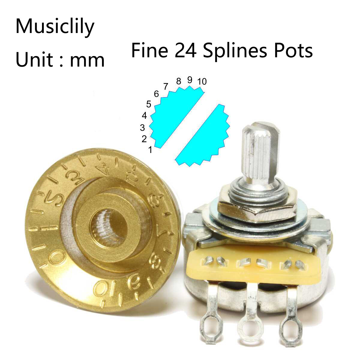 Musiclily Pro White Imperial Inch Guitar 2 Volume 2 Tone Knob For US Les Paul SG