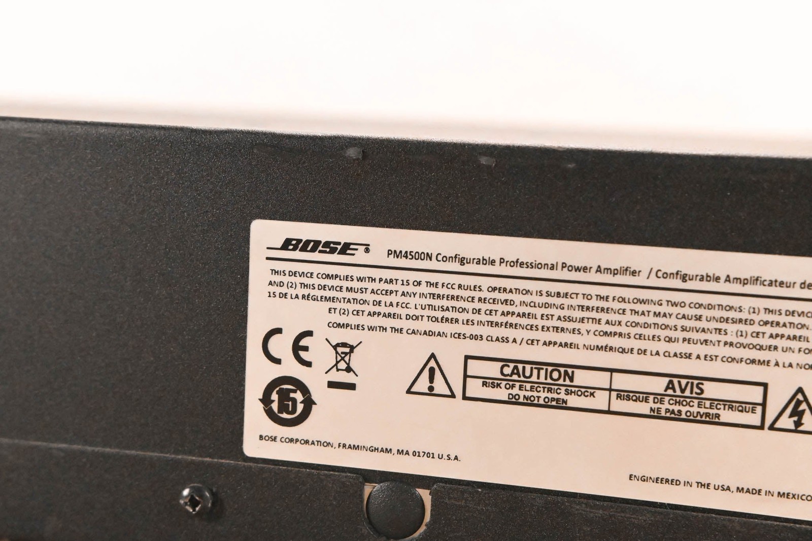 Bose PowerMatch PM4500N Configurable Power Amplifier CG01VTU