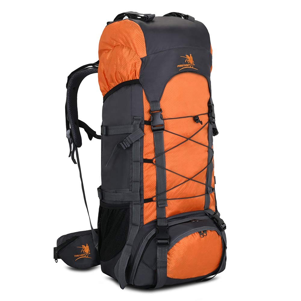 Bseash 60L Internal Frame Waterproof Hiking Camping Backpack with Rain Cover, La