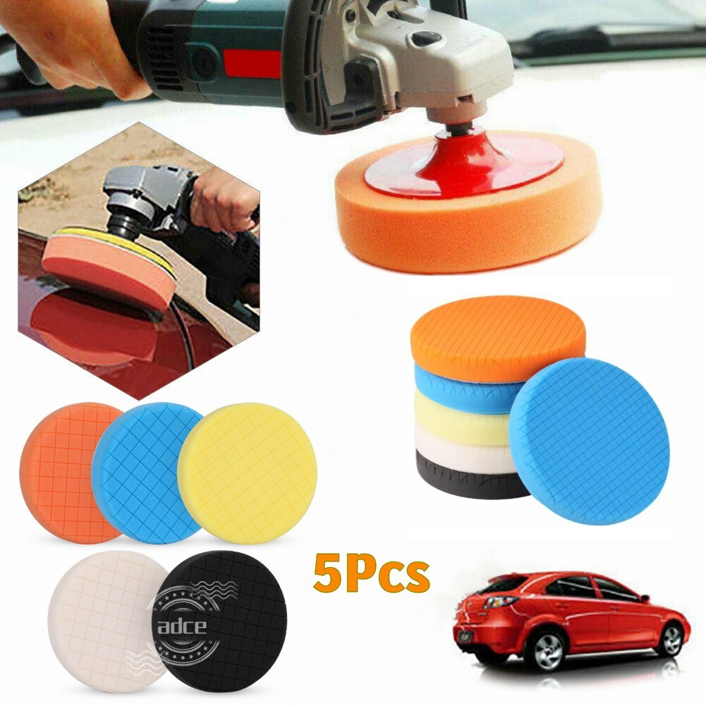 7" Buffing Polishing Pads 5Pcs for Backing Plate Compound Buffing Sponge Pads