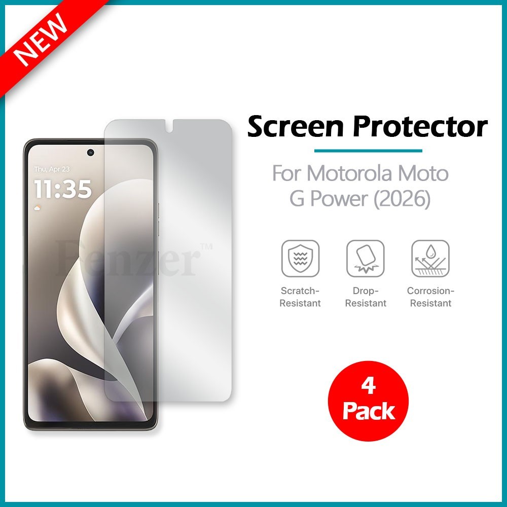 4x For Motorola Moto G Power (2026) Screen Protector w/ cloth