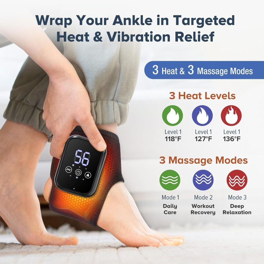 Cordless Foot Ankle Massager 3 Heat 3 Modes for Plantar Fasciitis Pain Relief US
