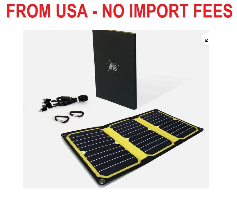 Sunmoove 16W Foldable Solar Panel Solar Charger USB Port 3.2A Cable and Adapters