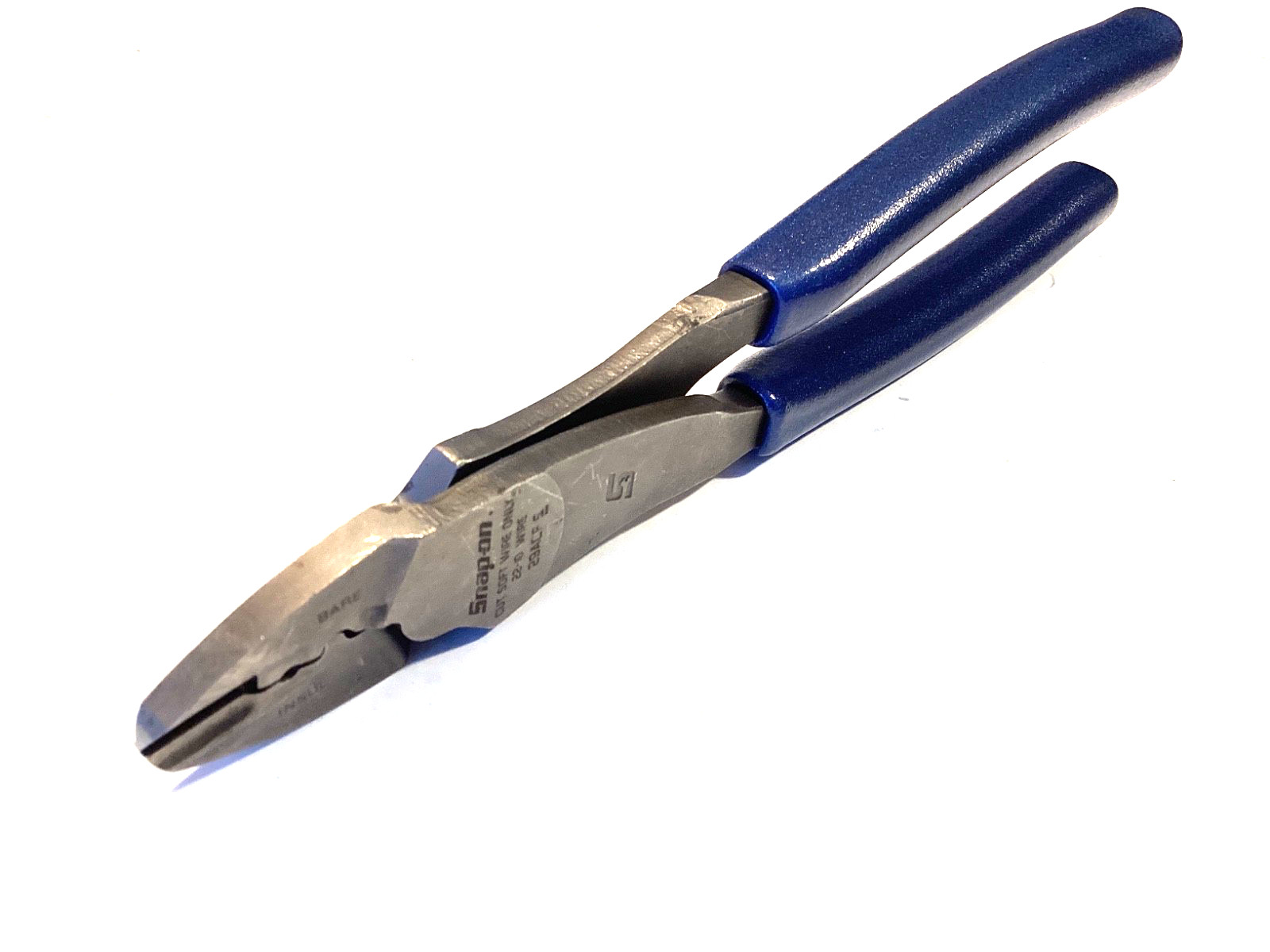 Snap On Tools Power Blue Soft Grip 9” Terminal Crimping Tool Pliers 29ACF NICE