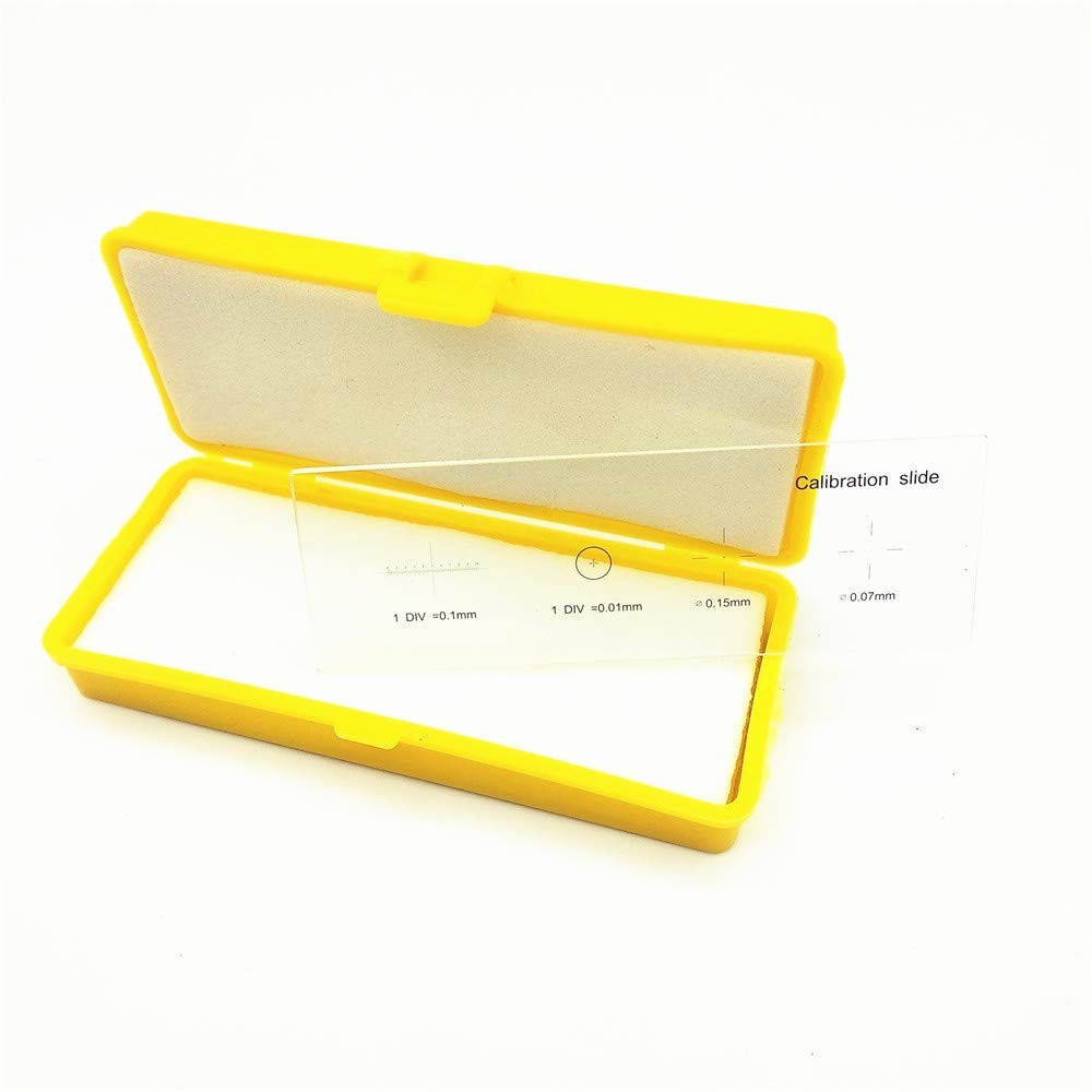 Microscope Stage Micrometer Calibration Slide with 4-Scales and 0.01mm Clear