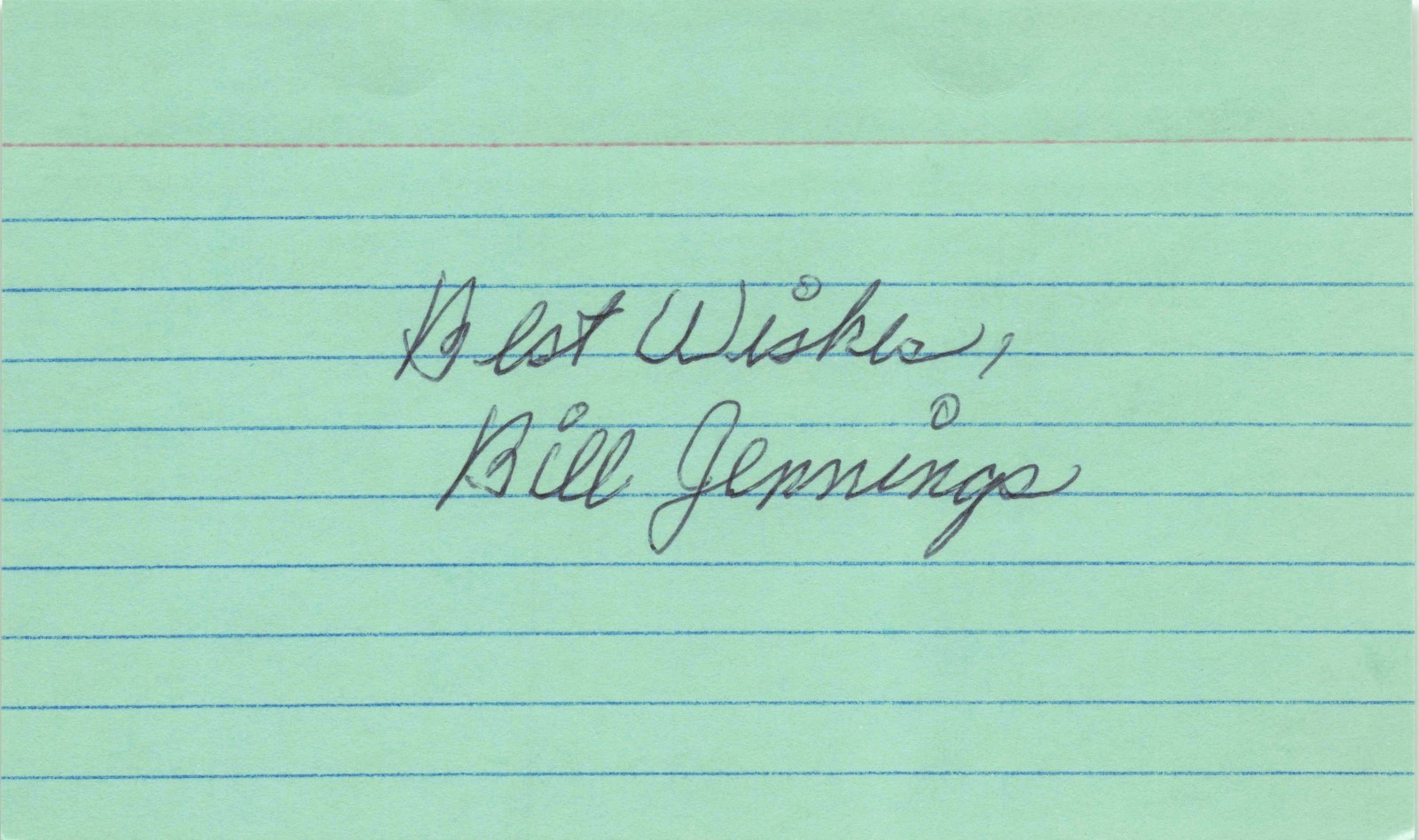 Bill Jennings - St Louis Browns - Signed Autographed 3x5 Index Card 235