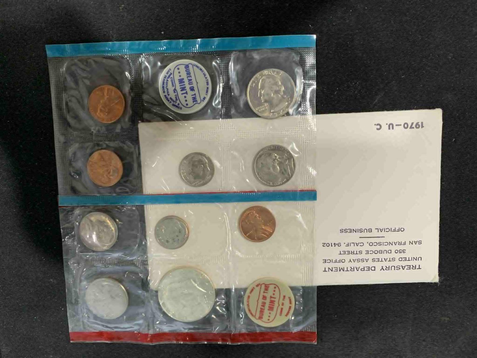1970 - P&D  Uncirculated Mint Set - 1970 S - Small Date Lincoln Cent