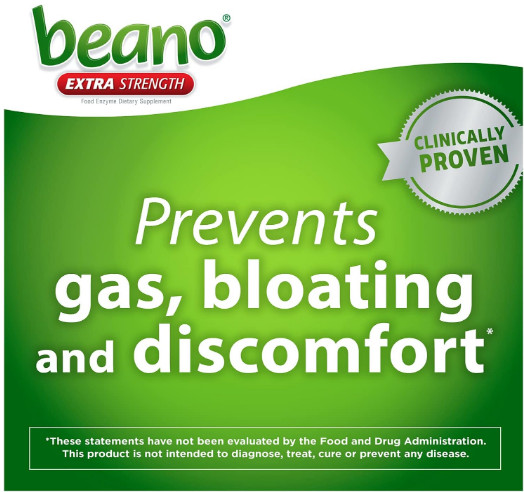 Beano Extra Strength Gas Relief Tablets 100 Count Vegetarian Antigas Support