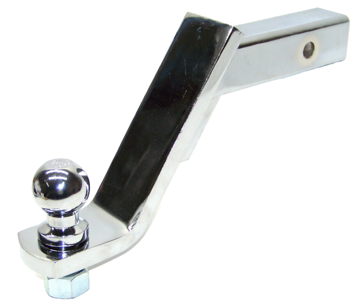 6" Drop Hitch Chrome Receiver Ball Mount for 2" Receiver with 2-5/16" Hitch ball