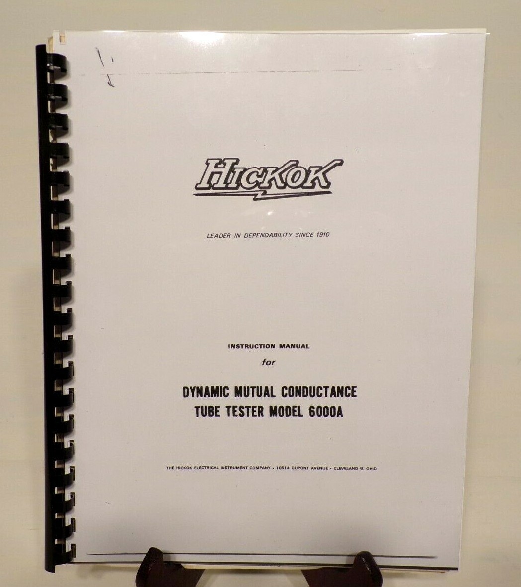Hickok Tube tester 6000A Manual
