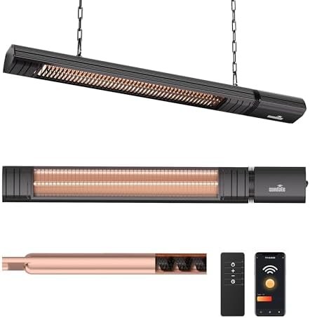 Ceiling Electric Outdoor Heater Wifi Control Wall-Mounted Hanging Patio 1500W In