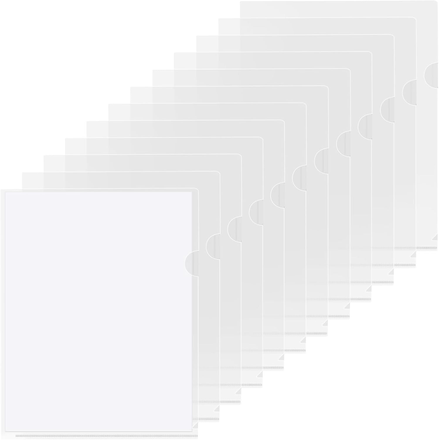 KTRIO Clear Folders Sleeves Plastic Documents Project Pockets 12 Pack,