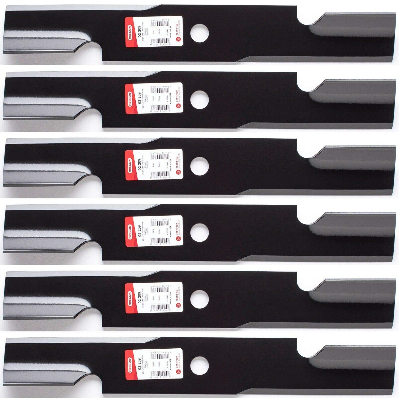 6 PACK OREGON 92-209 HIGH LIFT BLADES FOR EXMARK 60” LAZER Z X-SERIES 103-6403-S