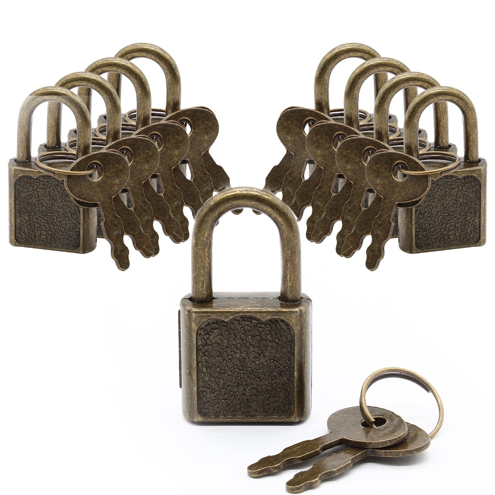 Litoexpe 10 Pieces Mini Diary Lock Square Bronze 34 x 18 x 7mm,