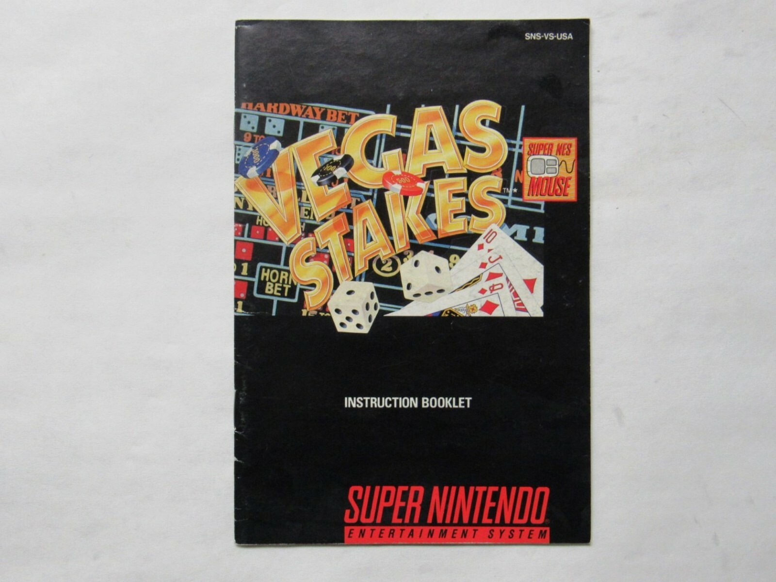 VEGAS STAKES Manual, no game SNES SUPER NINTENDO