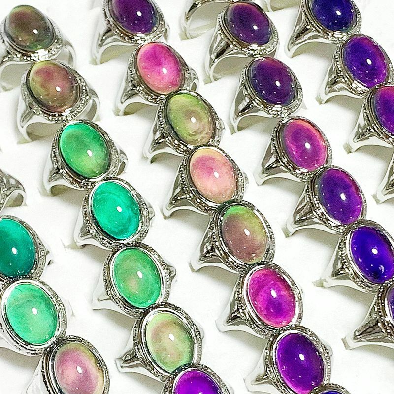 Bulk Lots 20-100pcs Mood Color Change Ring Emotional Temperature Charm Gift Hot