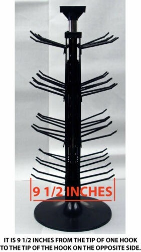 2 Sided Black Counter Top Peg Board Spinner Rack Display Hooks Included