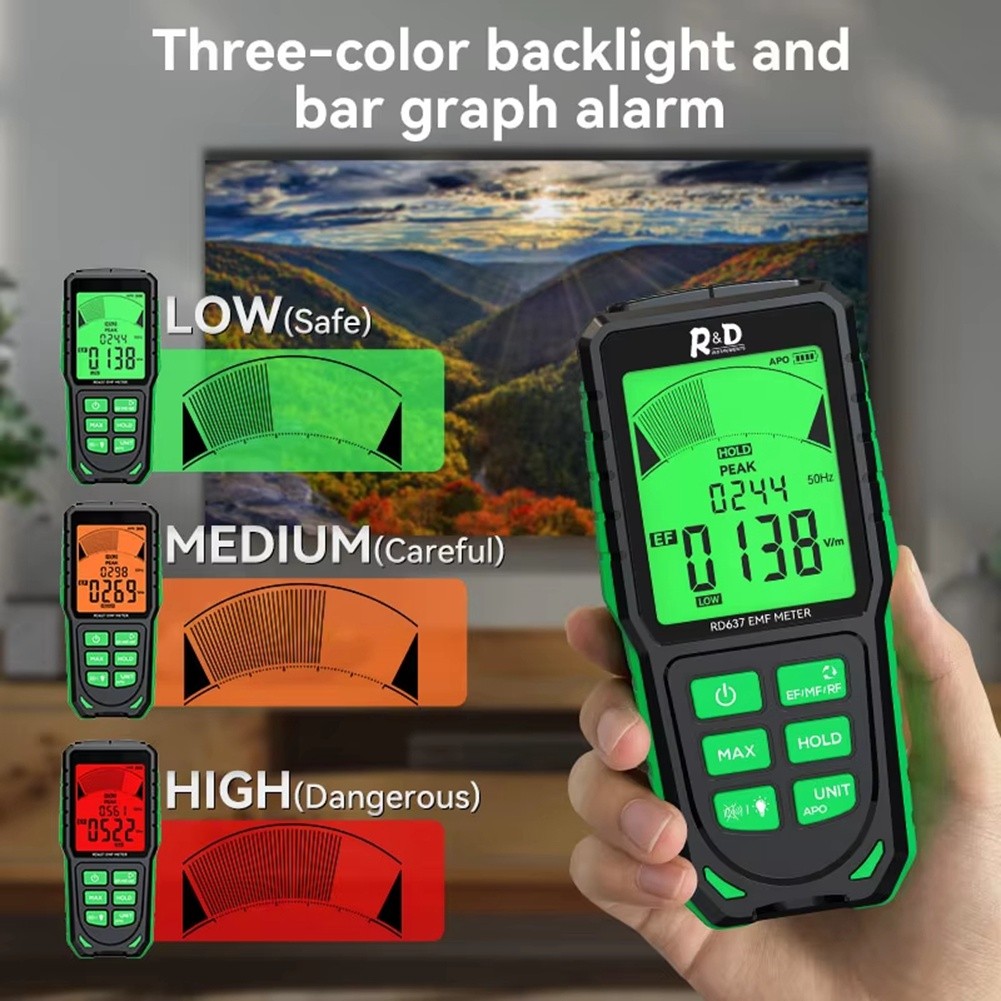 RD637 EMF Detector Professional Electromagnetic Field Meter Handheld5659