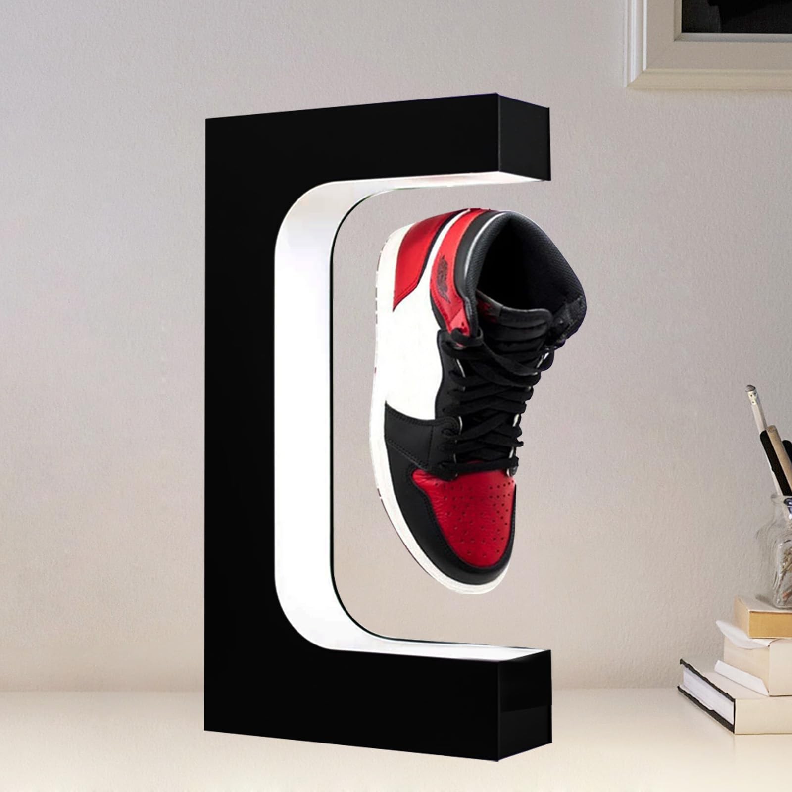 Floating Shoe Display Magnetic Levitating Sneaker Stand Holder Rotation Acryl...