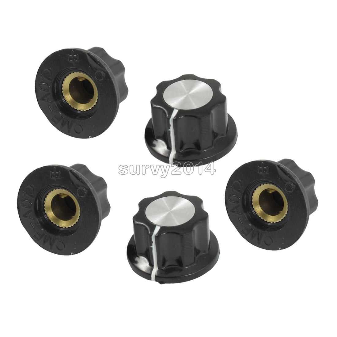 10pcs Adjustable Turn 16mm Top 6mm Shaft Insert Dia Potentiometer Rotary Knobs