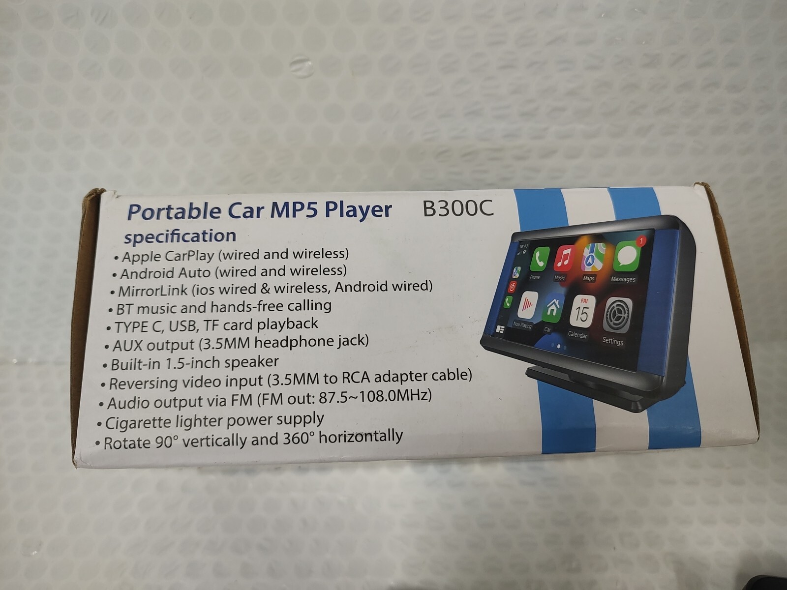 PORTABLE 7" CAR MP5 PLAYER B300C
