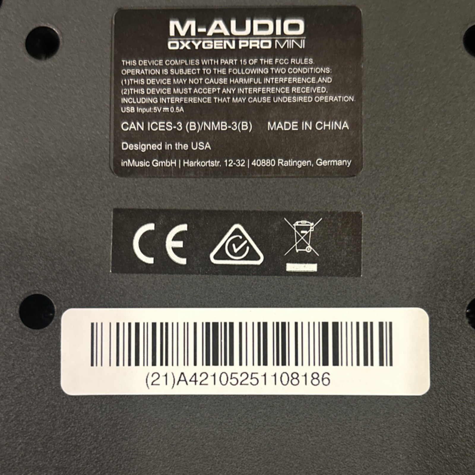 M-Audio Oxygen Pro Mini 32-Key Synth MIDI Keyboard Controller w/ Faders, Pads