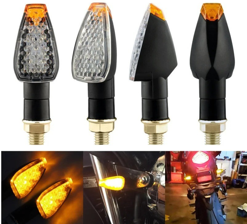 4x LED Motorcycle Motorbike Turn Signal Amber Indicators Light Lamp Universal