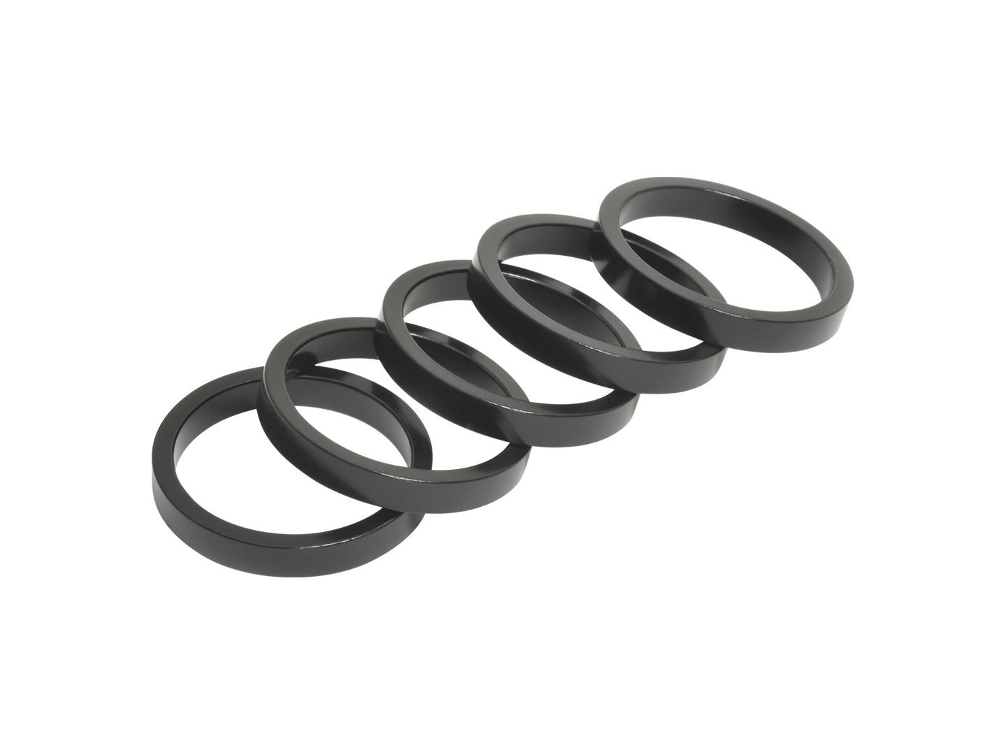 Wheels Manufacturing 1-1/8˝ Aluminum Headset Spacers 5 Pack 5mm x 28.6mm Black