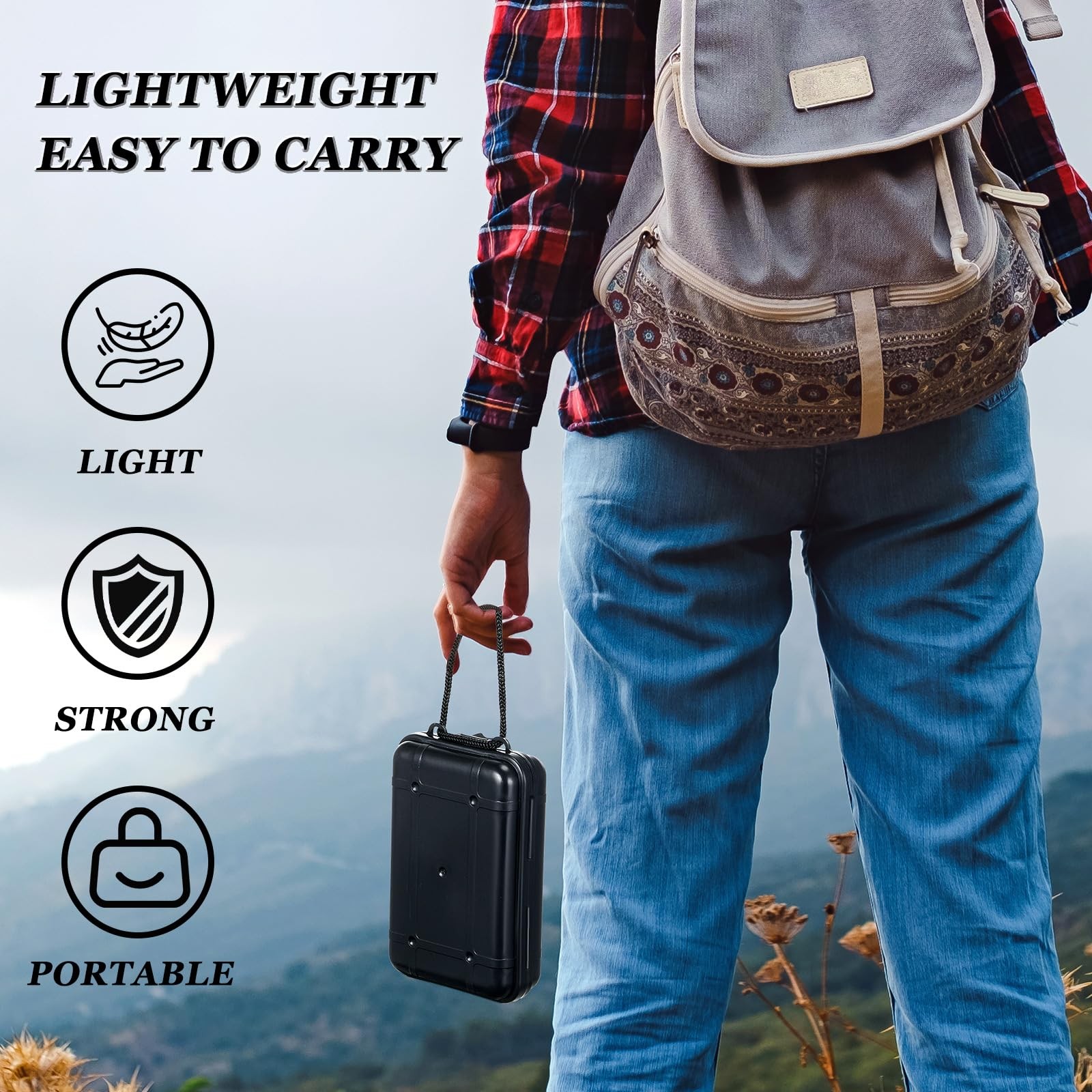 Relaxweex Waterproof Storage Box Foam Insert Shockproof Travel Case