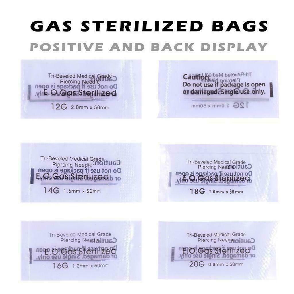 Piercing Body Needles 2Pcs Individually Packaged And Sterilized Sizes 12 - 20