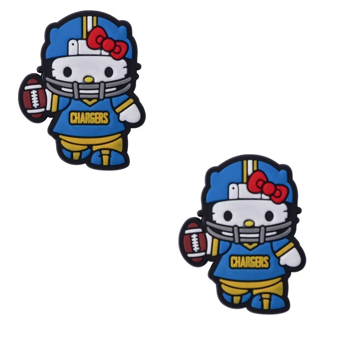 NFL Los Angeles Chargers Football Kitty Crocs Shoe Charms Jibbitz - 2 pieces