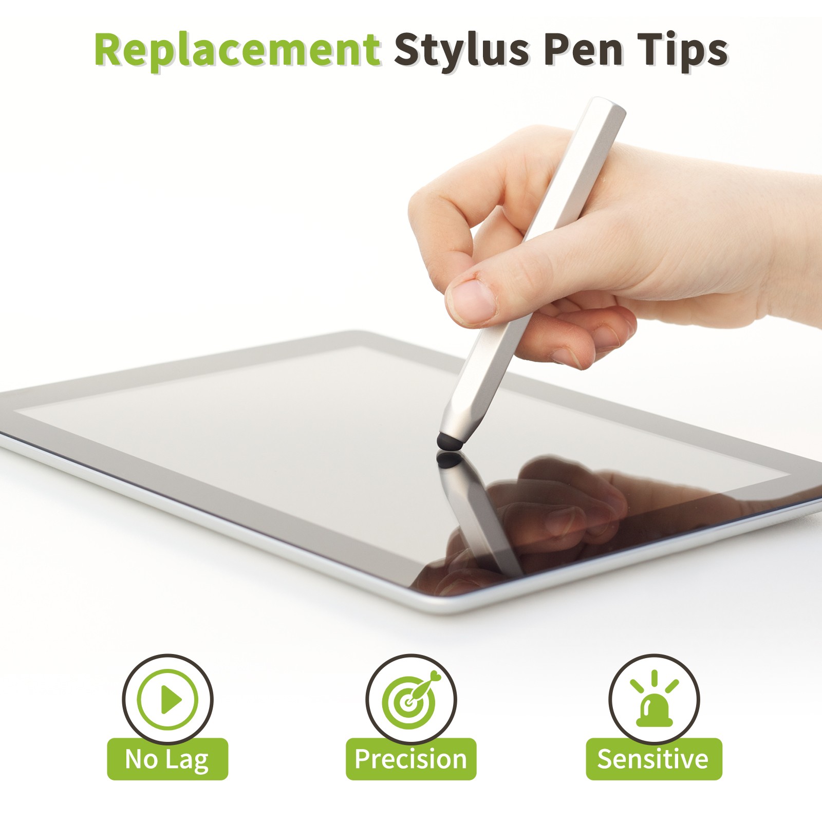 60 Pack Replacement Stylus Pen Tips 6mm Screen Pens Tips Silicone Rubber