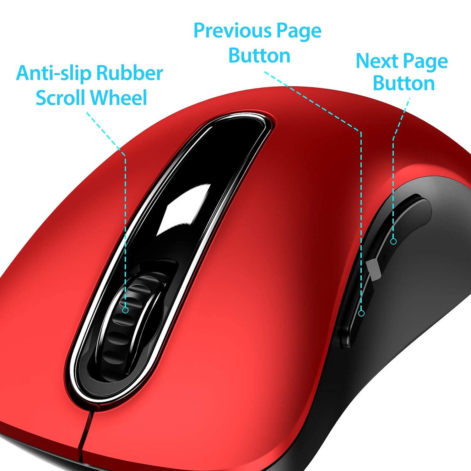 2.4G Wireless Mouse, 1400 DPI Mobile Optical Cordless Mouse with USB Receiver...
